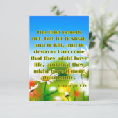 Carte John 10:10 KJV Bible Scripture Pic Greeting (Debout devant)