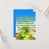 Carte John 10:10 KJV Bible Scripture Pic Greeting (Devant/Arrière en situation)
