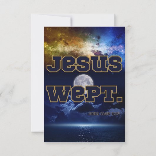Carte John 11:35 Bible Verse Pic Greeting Card (Devant)