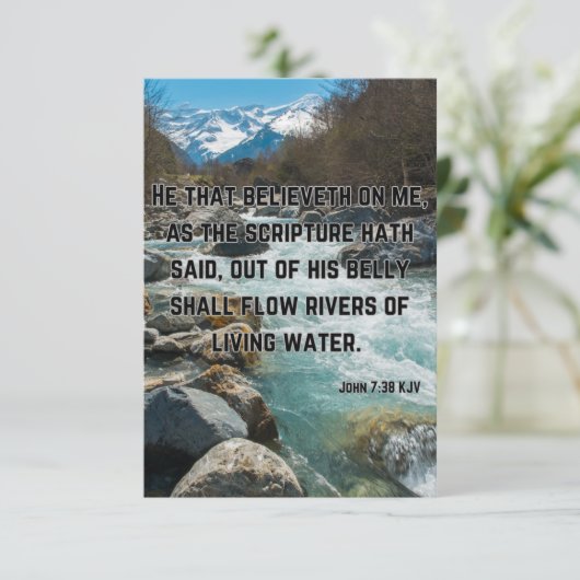 Carte John 7:38 KJV Bible Scripture Pic Greeting (Debout devant)