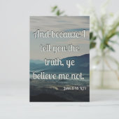 Carte John 8:45 KJV Bible Scripture Pic Flat Salutation (Debout devant)
