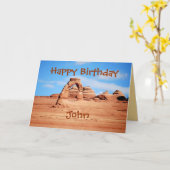 Carte John Joyeux Anniversaire, Arc Délicat, Arches Utah (Fleur jaune)