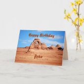 Carte John Joyeux Anniversaire, Arc Délicat, Arches Utah (Fleur jaune)