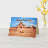 Carte John Joyeux Anniversaire, Arc Délicat, Arches Utah (Fleur jaune)