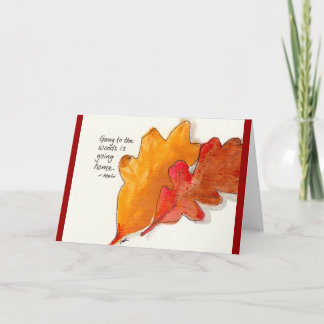 Carte John Muir Feuilles d'aquarelle et de chêne d'encre