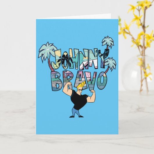Carte Johnny Bravo Palm Tree Nom (Fleur jaune)