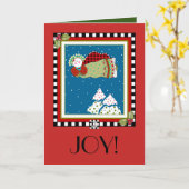 Carte Joie ! Ange de Buffalo Plaid (Fleur jaune)