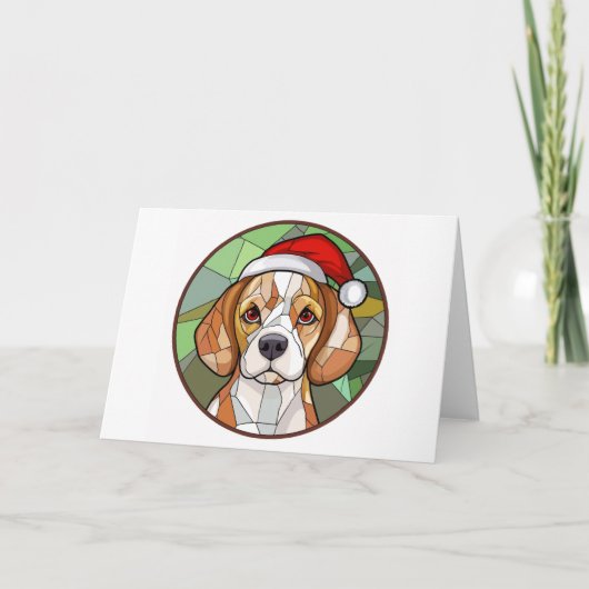 Carte Joie canine charmante : Noël sur le thème Beagle (Devant)