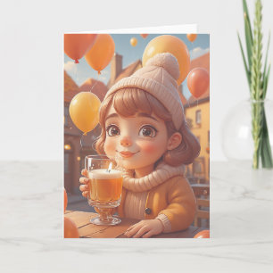 Carte Joie d'anniversaire au tonneau de bière