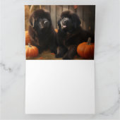 Carte Joie de chiot Terre-Neuve Automne Délice Citrouill (Intérieur)