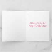 Carte Joie de Noël Fête Rouge Cocktail Dragon de Fête (Intérieur)