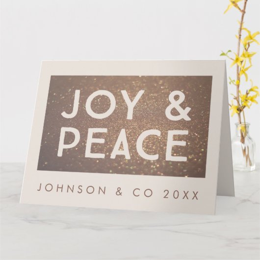 Carte Joie en bronze de parties scintillantes et Noël (Fleur jaune)