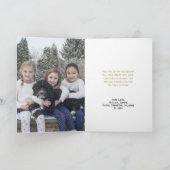 Carte Joie ! Gold & White Script moderne Chic Photo de v (Intérieur)