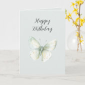 Carte Joie Papillon Menthe (Fleur jaune)