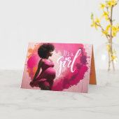 Carte Joie radieuse : C'est une fille Ethnique Grossesse (Fleur jaune)