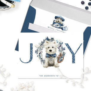 Carte JOIE, Serre De Vacances Avec Mignonne Chiot, Noël