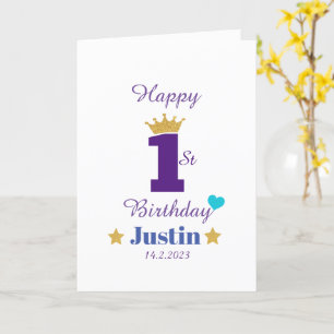 Carte Joli 1er anniversaire pour les enfants mignons Acc