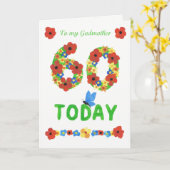 Carte Joli 60ème anniversaire Floral, pour Godmère (Fleur jaune)