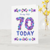 Carte Joli 70ème anniversaire de Floral, pour Femme (Fleur jaune)