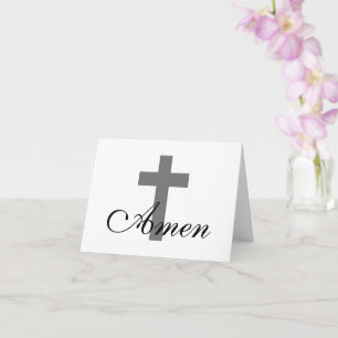 Carte joli AMEN avec CROIX  