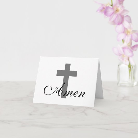 Carte joli AMEN avec CROIX | (Orchidée)