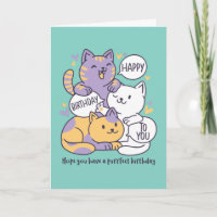 Joli Amoureux des chats Purrfect Joyeux Anniversai