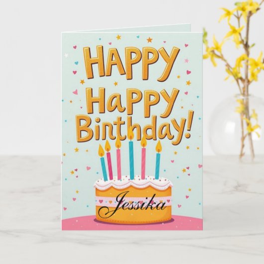 CARTE JOLI ANNIVERSAIRE (Fleur jaune)