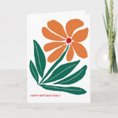 Carte Joli anniversaire à la Fleur Orange Moderne (Devant)