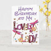 CARTE JOLI ANNIVERSAIRE À MA JOLIE DAME (Fleur jaune)