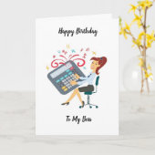 CARTE JOLI ANNIVERSAIRE À MON ***BOSS*** (Fleur jaune)