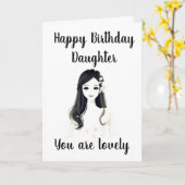 CARTE **JOLI ANNIVERSAIRE** À NOTRE "JOLIE FILLE" (Fleur jaune)