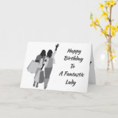 CARTE **JOLI ANNIVERSAIRE*** À UNE "DAME FABULEUSE" (Fleur jaune)