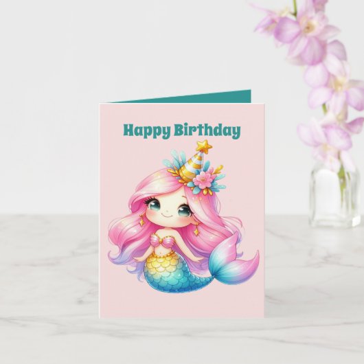 Carte Joli anniversaire ajouter un message (Orchidée)