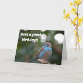 Carte Joli anniversaire bleu finch (Fleur jaune)