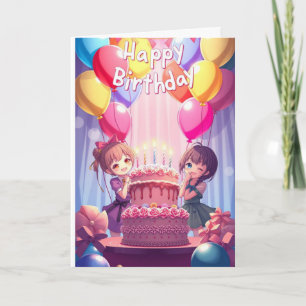 Carte Joli anniversaire d'anime