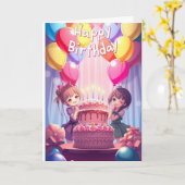 Carte Joli anniversaire d'anime (Fleur jaune)