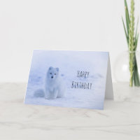 Joli anniversaire de neige sur le renard arctique