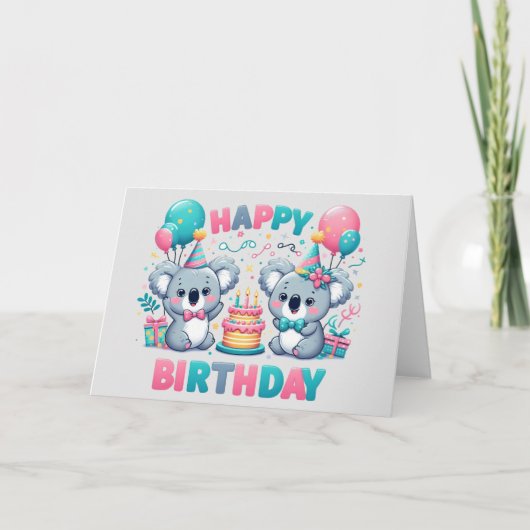 Carte Joli Anniversaire Koala Bears (Devant)