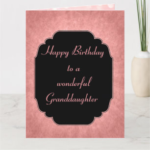 Carte Joli anniversaire moderne rose petite-fille