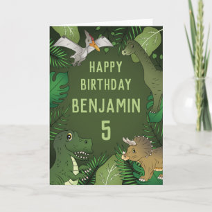 Carte Joli anniversaire pour les dinosaures des enfants 