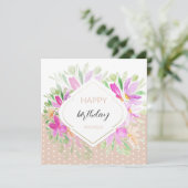 Carte Joli aquarelle boho floral lilas rose (Debout devant)