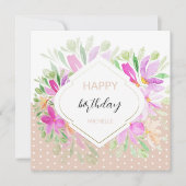 Carte Joli aquarelle boho floral lilas rose (Devant)