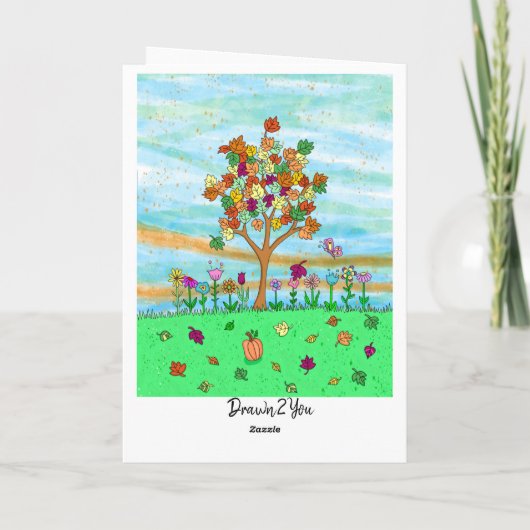 Carte Joli arbre d'automne | Feuilles automnales (Dos)