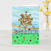 Carte Joli arbre d'automne | Feuilles automnales (Fleur jaune)