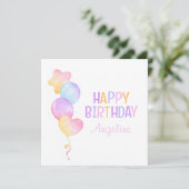 Carte Joli ballon coloré Joyeux Anniversaire enfants (Debout devant)