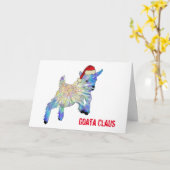 Carte Joli bébé chèvre Santa (Fleur jaune)