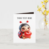 Carte Joli bébé ladybug ajouter un message (Fleur jaune)