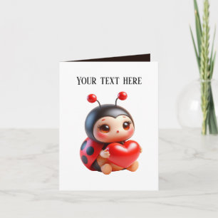Carte Joli bébé ladybug ajouter un message