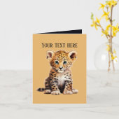 Carte Joli bébé léopard ajouter du texte n'importe quel (Fleur jaune)
