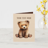 Carte Joli bébé ours ajouter du texte n'importe quel but (Fleur jaune)